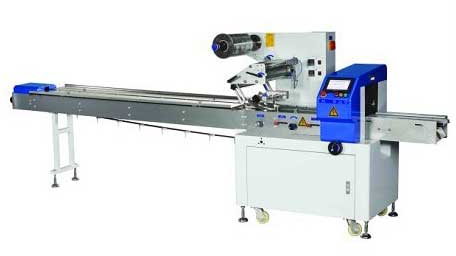 Cushion-type packaging machine - Rotating type biscuit and candy cushion packaging machine